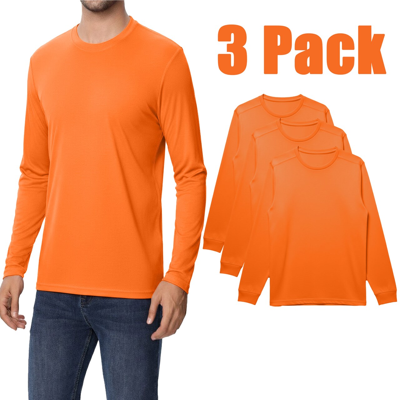 Zfeel Men's Performance Dry Fit T-Shirt 3-Pack long sleeve - Sublimation Ready